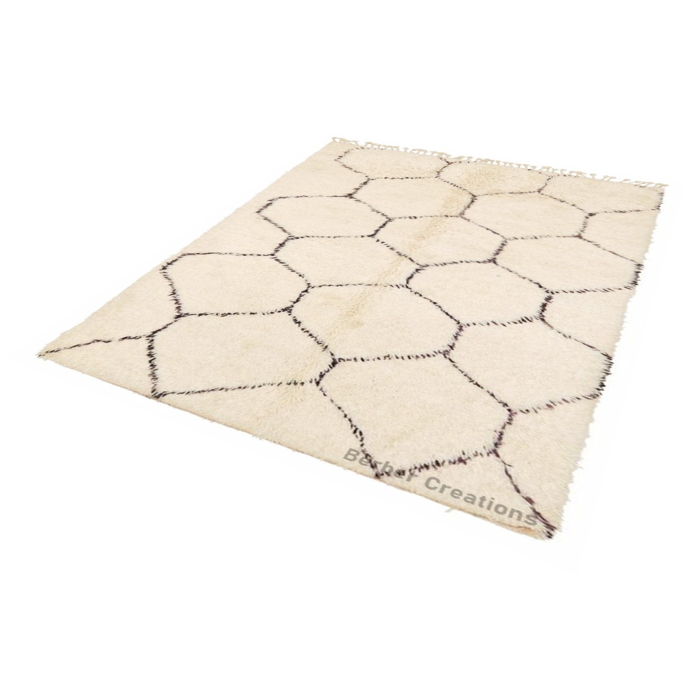 Shag Moroccan Rug Black and White - MBR0063 - Image 2