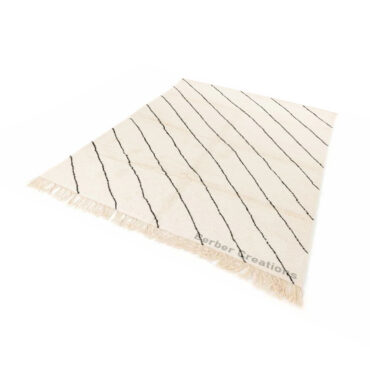Striped Moroccan Rug Black and White – MBR0071