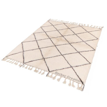 Moroccan Beni Rug Black and White – MBR0077