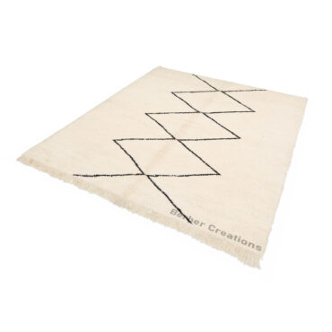 Moroccan Beni Rug Black and White – MBR0081