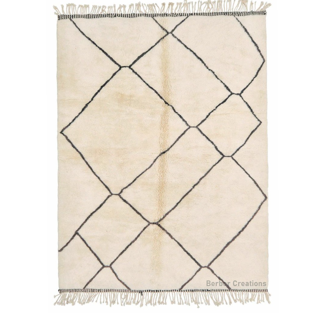 moroccan beni ourain rug black and white