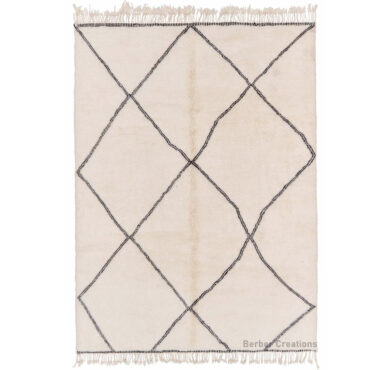 Striped Moroccan Beni Rug Black and White – MBR0055