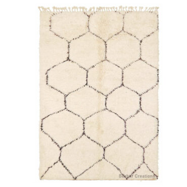 Shag Moroccan Rug Black and White – MBR0063