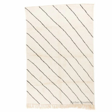 Striped Moroccan Rug Black and White – MBR0071