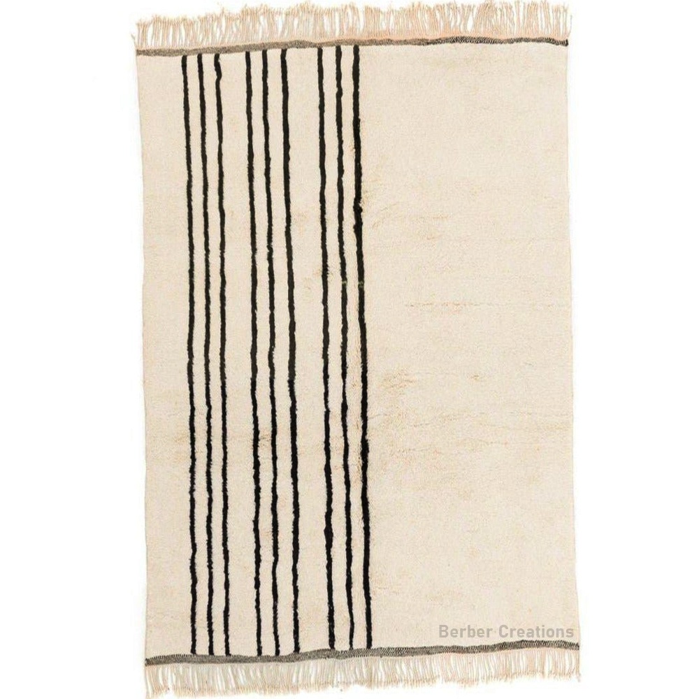 Striped moroccan beni ourain rug