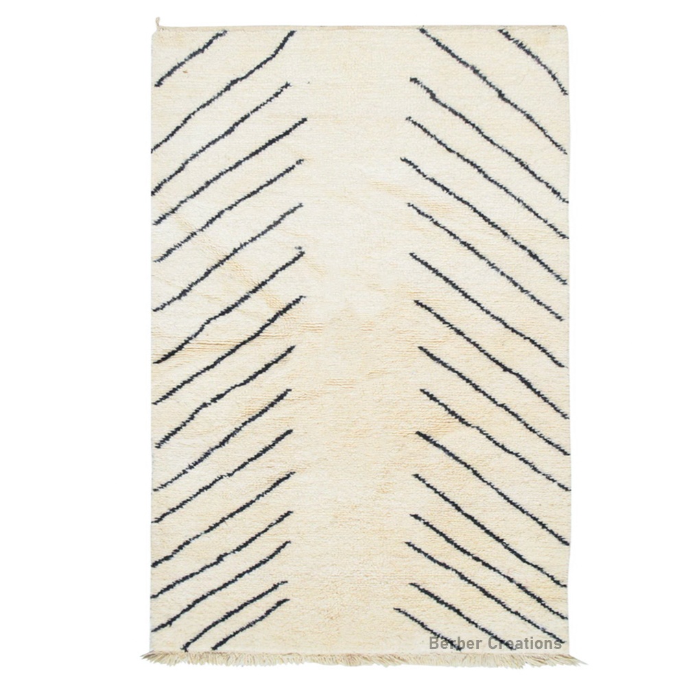 moroccan beni ourain wool rug black and white