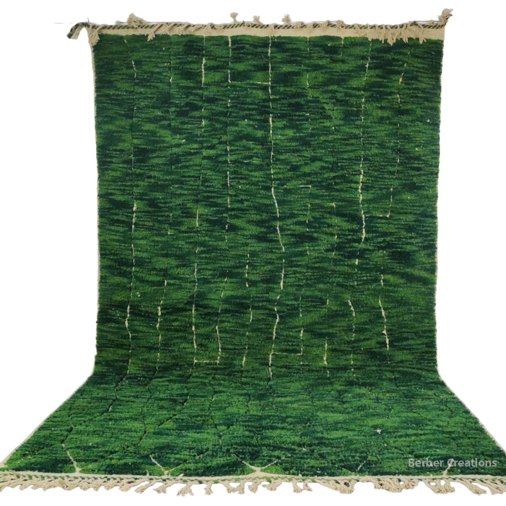 shag green moroccan wool rug