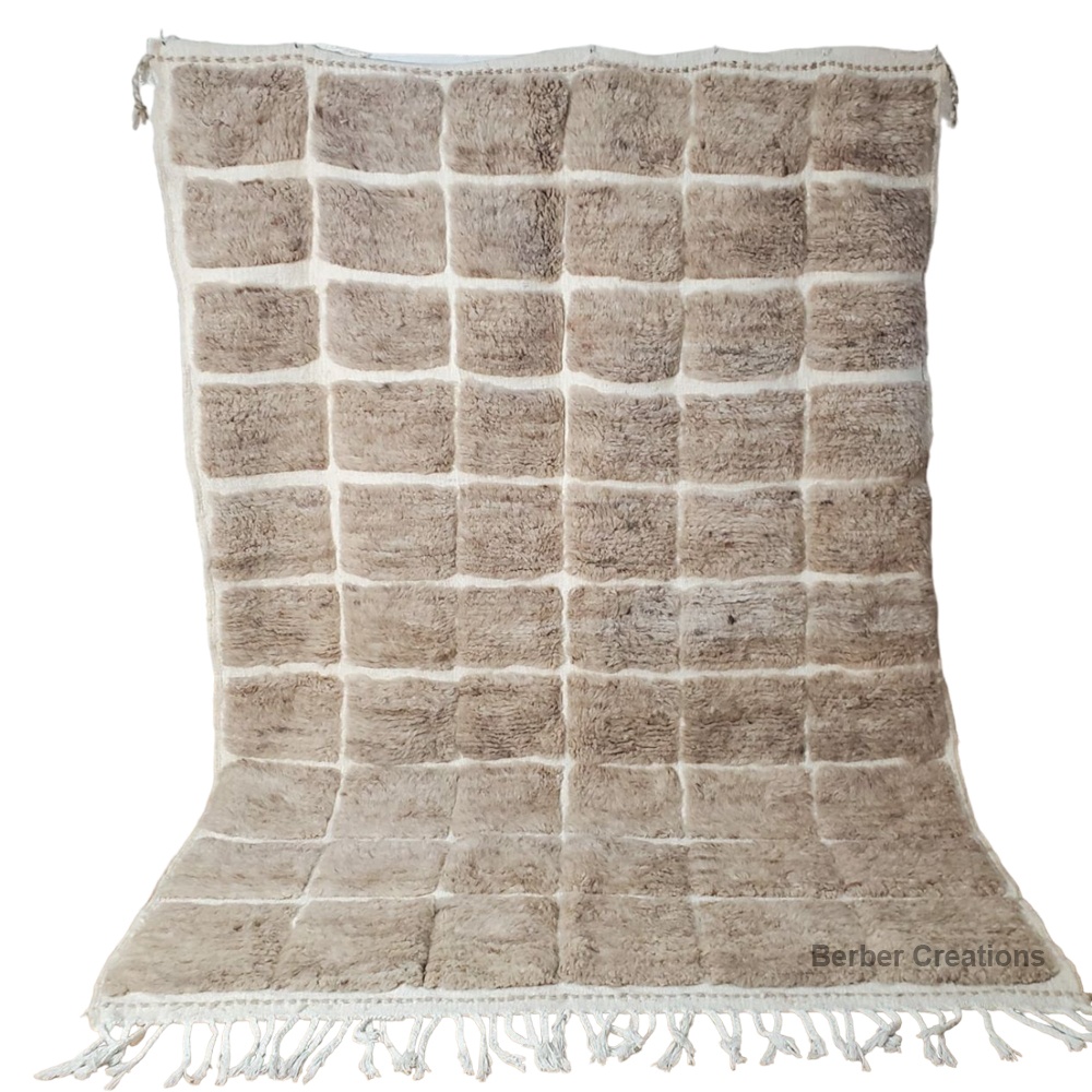 shag moroccan beni ourain rug beige