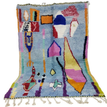 Shag Moroccan Bohemian Rug Boujaad Style 4.9’x 8.2′ – MZIGH