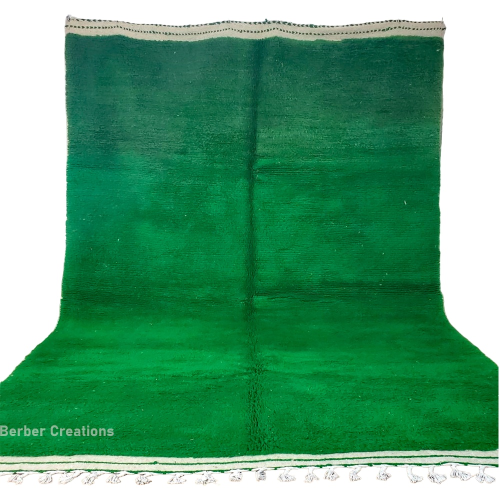 solid green moroccan beni ourain rug