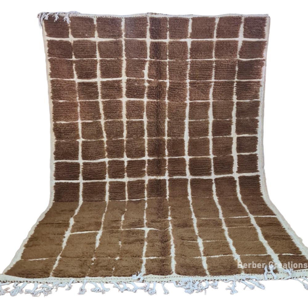 textured brown moroccan wool rug