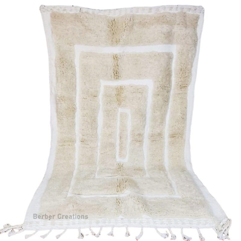 Textured Moroccan Beige Rug 4.9'x 8.2' - TICHIFIRT - Berber Creations