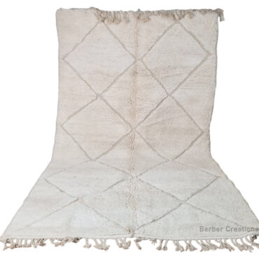 White Moroccan Beni Ourain Rug 4.9’x 8.2′ – TIDR