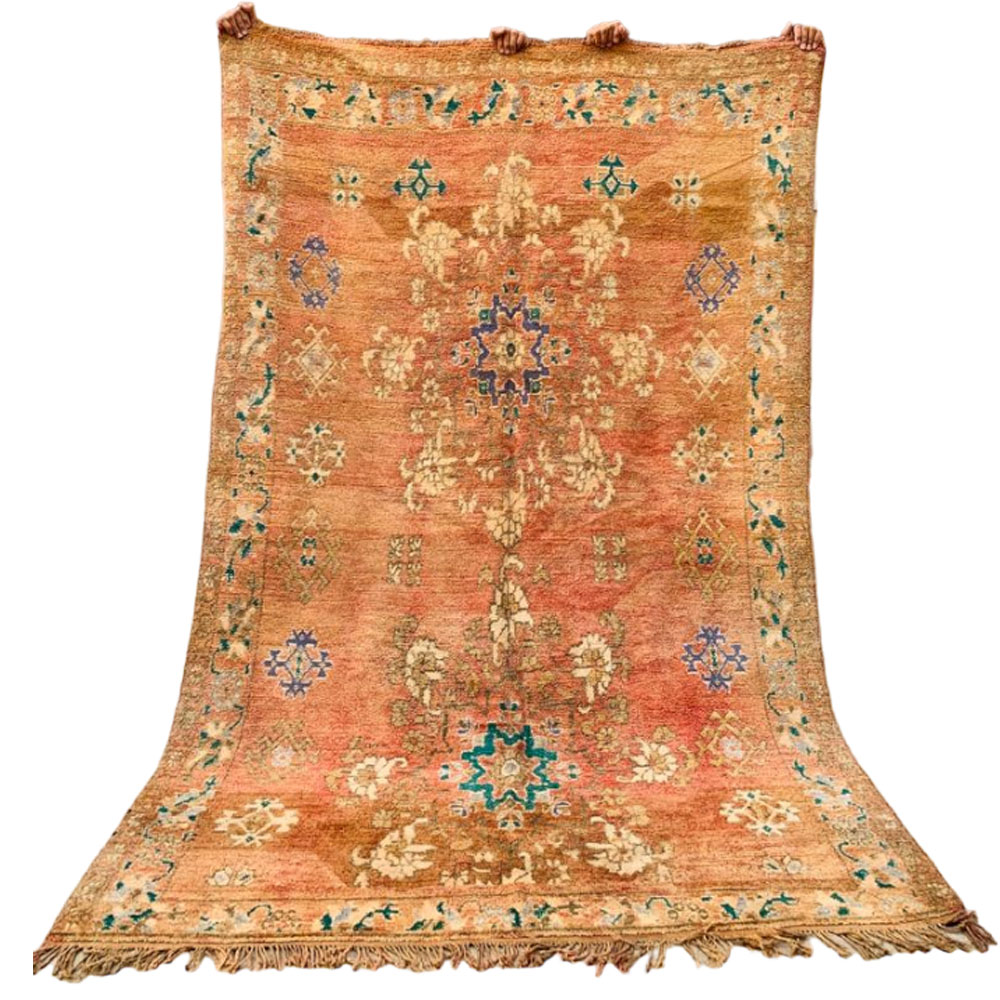 handmade berber vintage wool rug 5x8