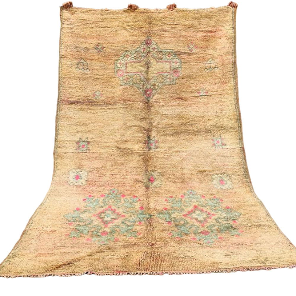 handmade moroccan vintage wool rug tribal 6.4x9.7