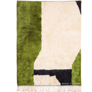Modern Handwoven Berber Rug Green