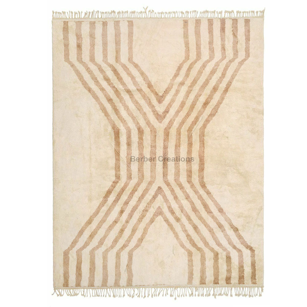 moroccan beni ourain rug cream and beige