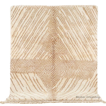Striped Moroccan Berber Rug Beige and Cream