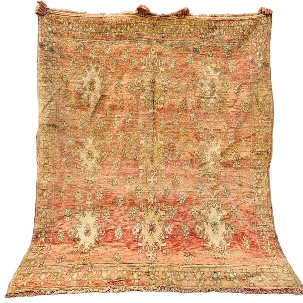 Vintage moroccan wool rug 6x7