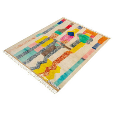 Handwoven Moroccan Colorful Wool Rug