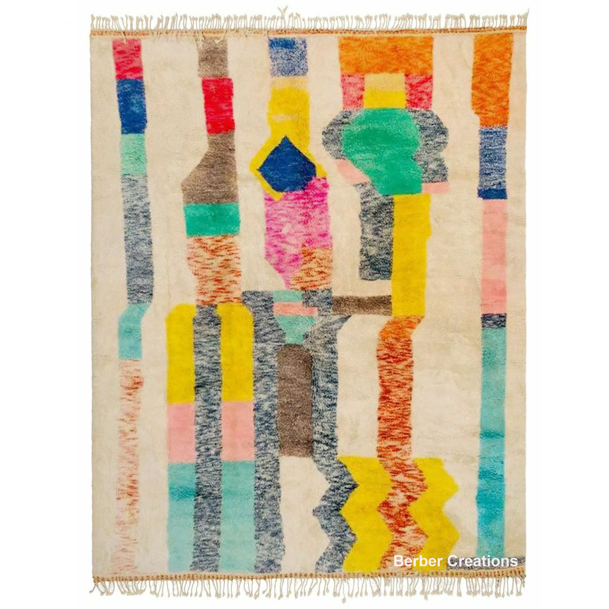 colorful moroccan wool rug abstract pattern