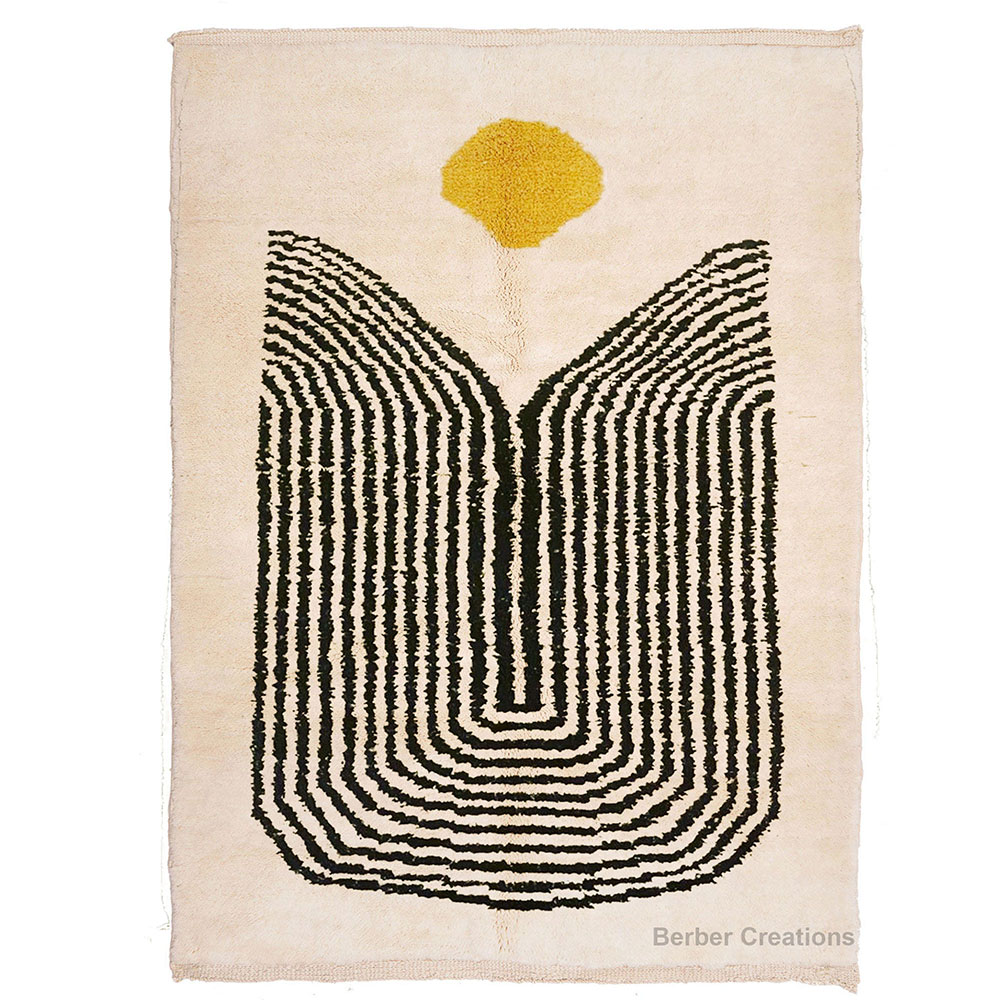 handwoven moroccan beni ourain rug abstract design