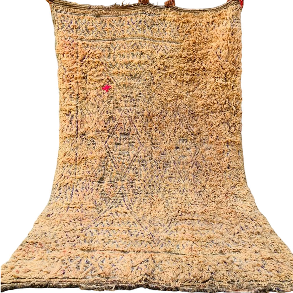 Vintage moroccan wool rug faded 6x9.3