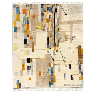 Luxury Moroccan Beni Rug Abstract Pattern