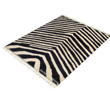 Moroccan Beni Ourain Wool Rug Black and White