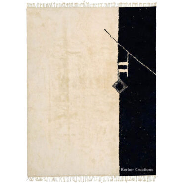 Moroccan Beni Ourain Wool Rug Black and White