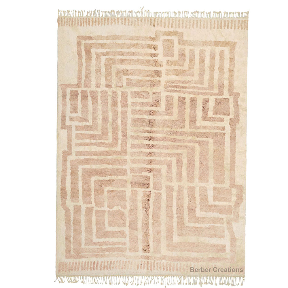 moroccan beni ourain rug beige