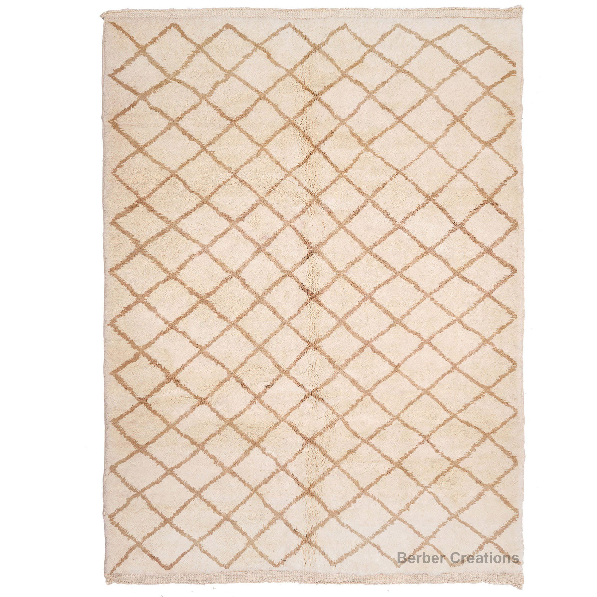 Moroccan beni ourain rug beige