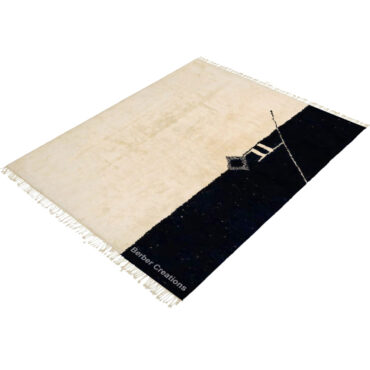 Moroccan Beni Ourain Wool Rug Black and White
