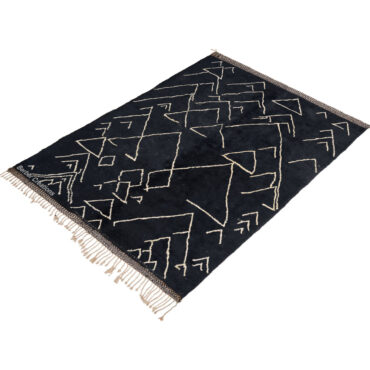 Moroccan Beni Ourain Wool Rug Black and White