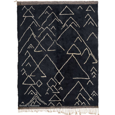 Moroccan Beni Ourain Wool Rug Black and White