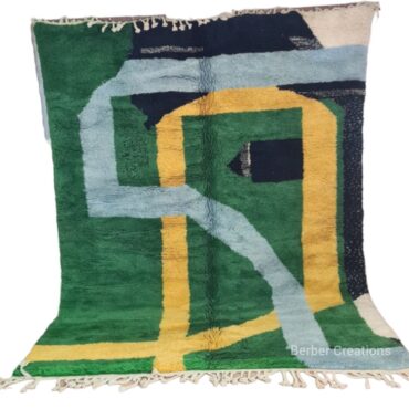 Abstract Handwoven Moroccan Beni Rug  6.5x 7.8 Ft