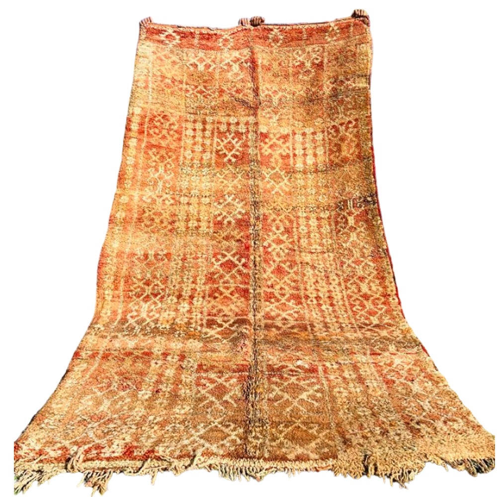 faded vintage moroccan wool rug