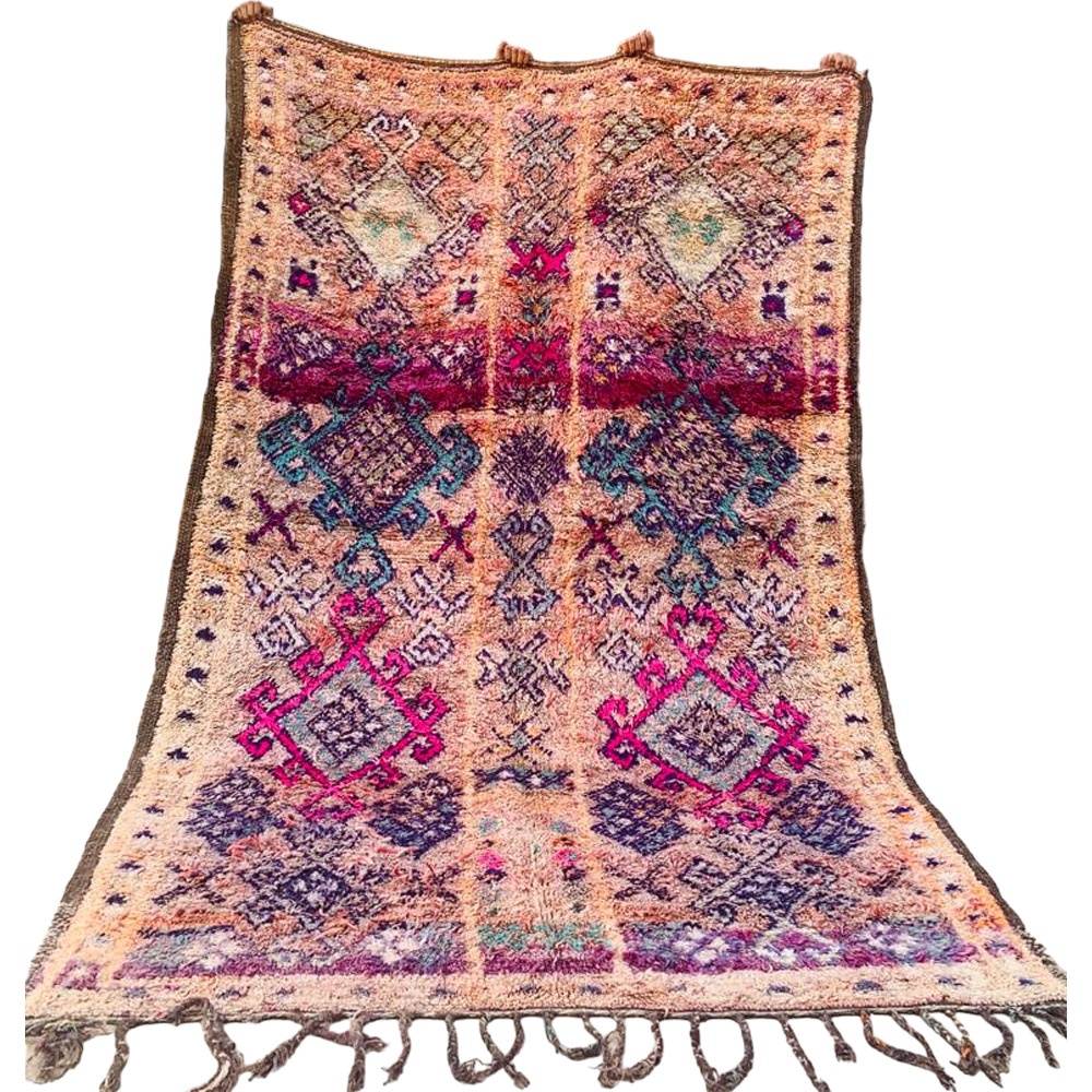 faded vintage moroccan wool rug