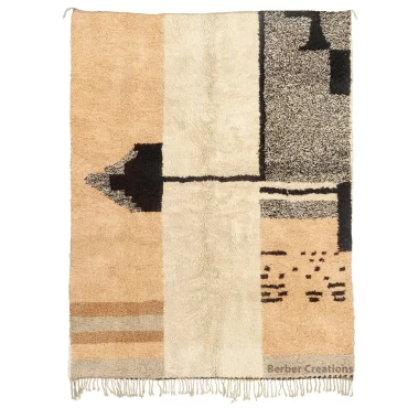 Handmade Moroccan Beni Wool Rug Peach