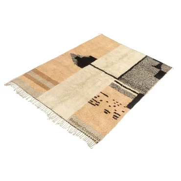 Handmade Moroccan Beni Wool Rug Peach