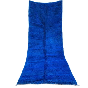 Vintage Moroccan Berber Beni Ourain Rug Blue 3.9’x9.4′