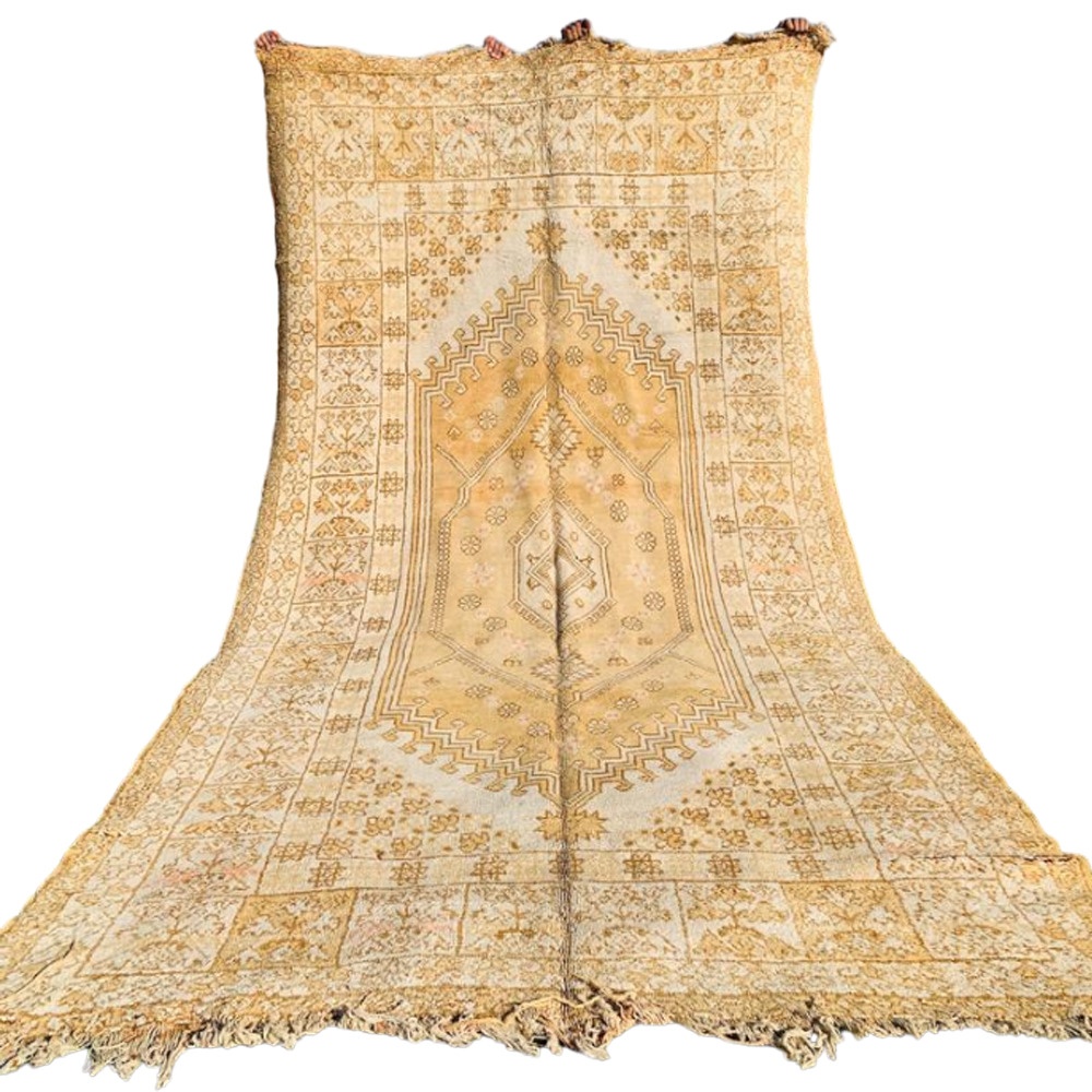 stunning vintage moroccan gold wool rug