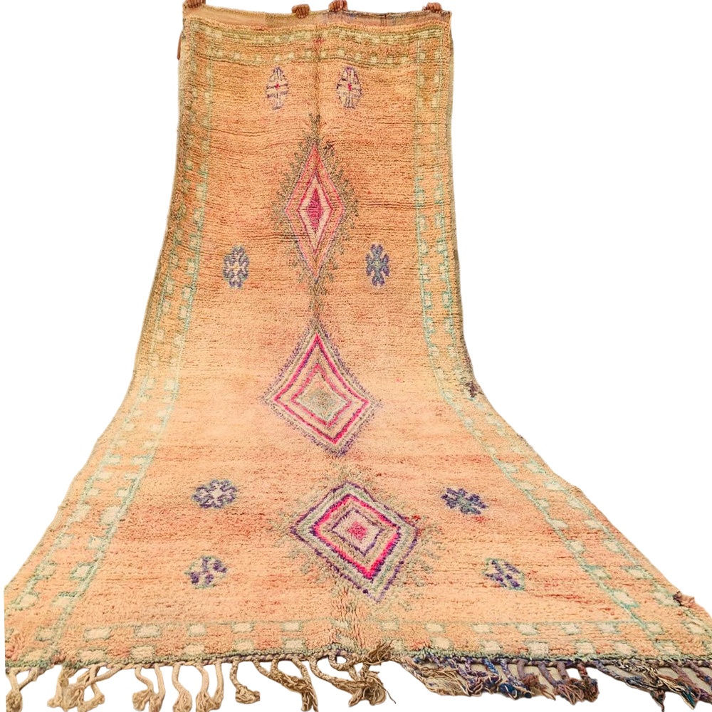 vintage moroccan berber rug peach