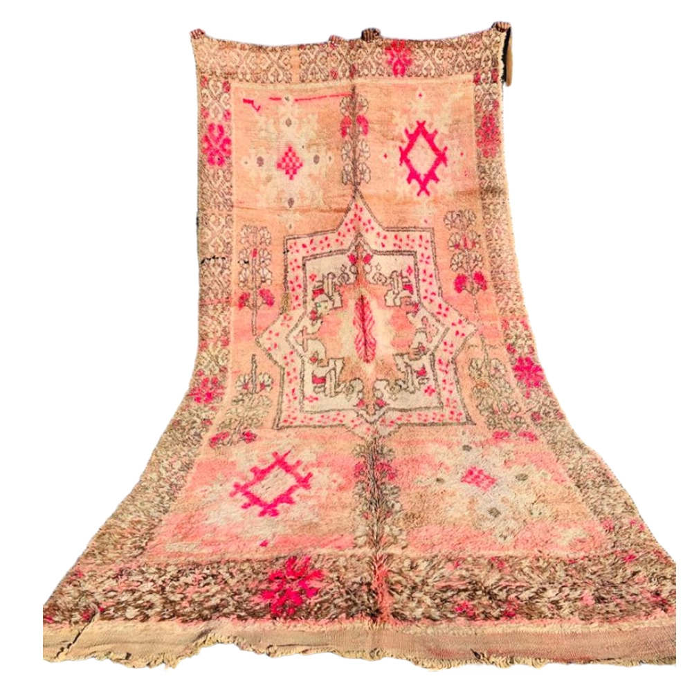vintage moroccan berber wool rug pink