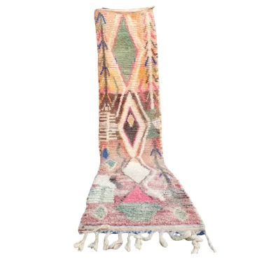 Vintage Moroccan Runner Berber Boujaad Rug  2′ x 10′