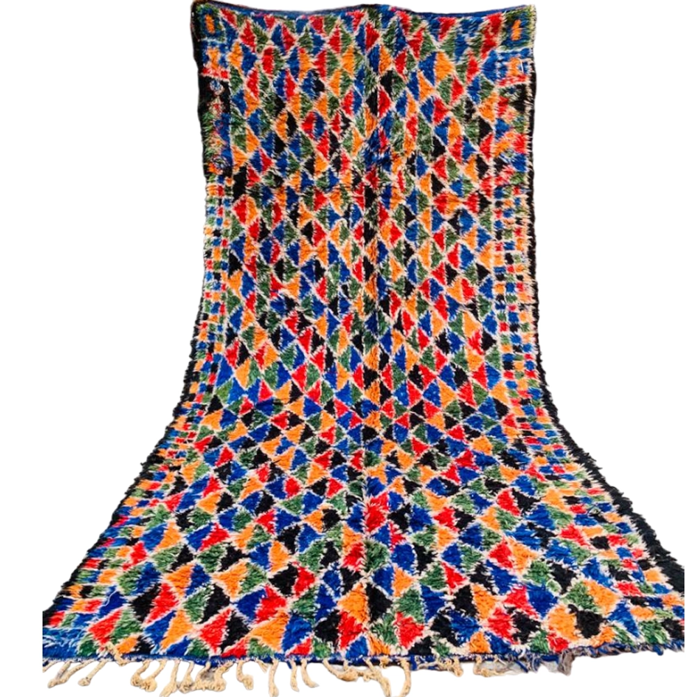 colorful moroccan vintage wool rug