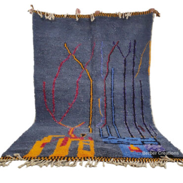 Handmade Azilal Wool Rug Gray 6.5’x9.8′ – MBR0049