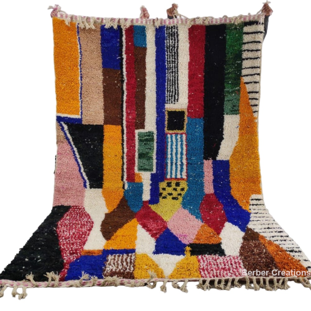 colorful moroccan wool rug boho style