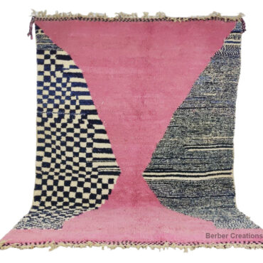 Moroccan Beni Ourain Wool Rug Pink 6.5’x9.8′ – MBR0044