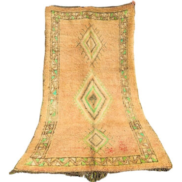 Stunning Vintage Moroccan Peach Wool Rug 5.3’x9.5′